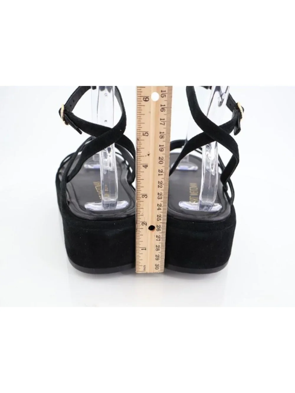 Stuart Weitzman Summerlift Platform Strappy Sandal Round Toe Black Size 10 Flat